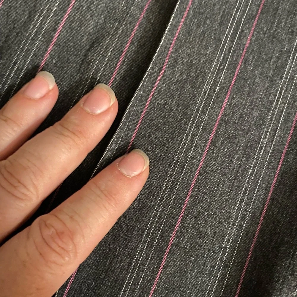 Mix-It Grey & Pink Pinstripe Trousers - Picture 7 of 10